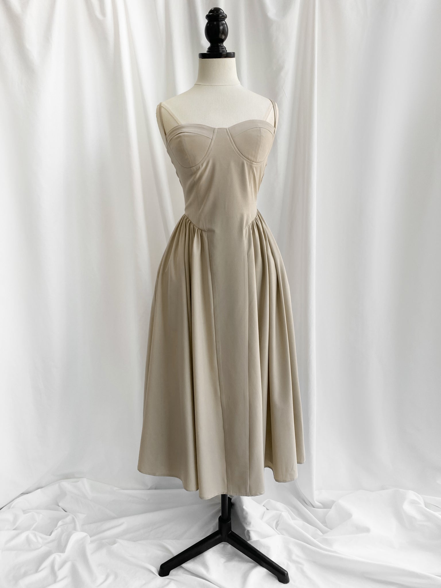 Taupe Midi Sundress in Khaki